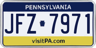 PA license plate JFZ7971
