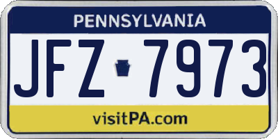 PA license plate JFZ7973