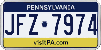 PA license plate JFZ7974