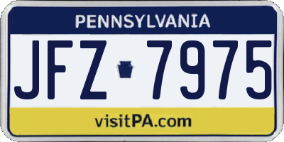 PA license plate JFZ7975