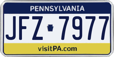 PA license plate JFZ7977