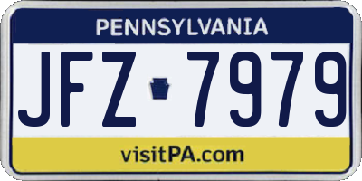 PA license plate JFZ7979