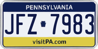 PA license plate JFZ7983