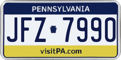 PA license plate JFZ7990