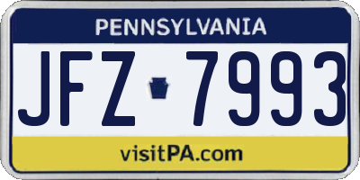 PA license plate JFZ7993