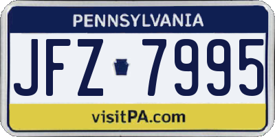 PA license plate JFZ7995