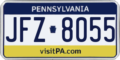 PA license plate JFZ8055