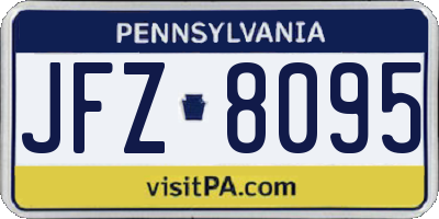 PA license plate JFZ8095