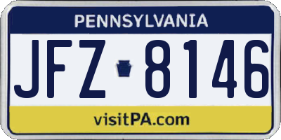 PA license plate JFZ8146