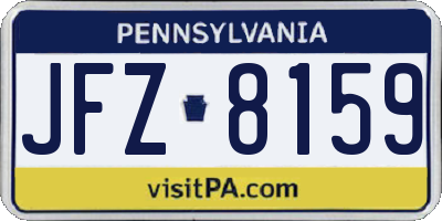 PA license plate JFZ8159