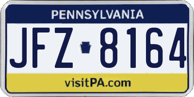 PA license plate JFZ8164