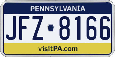 PA license plate JFZ8166