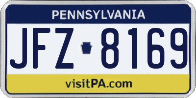 PA license plate JFZ8169