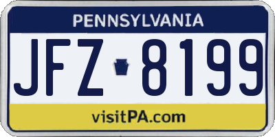 PA license plate JFZ8199