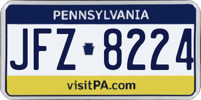 PA license plate JFZ8224