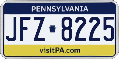 PA license plate JFZ8225