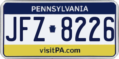 PA license plate JFZ8226