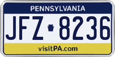 PA license plate JFZ8236