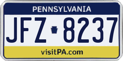 PA license plate JFZ8237
