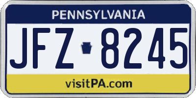 PA license plate JFZ8245