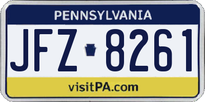 PA license plate JFZ8261