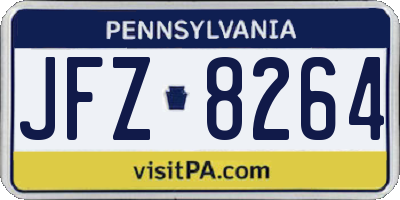 PA license plate JFZ8264