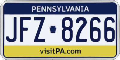 PA license plate JFZ8266
