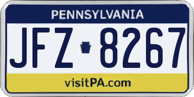 PA license plate JFZ8267