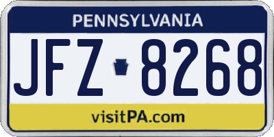 PA license plate JFZ8268