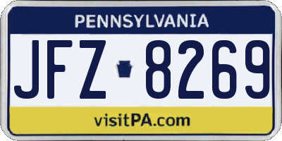 PA license plate JFZ8269