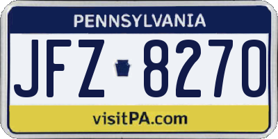 PA license plate JFZ8270