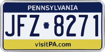 PA license plate JFZ8271