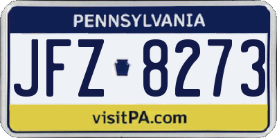 PA license plate JFZ8273