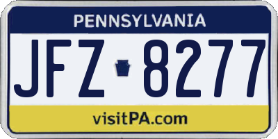 PA license plate JFZ8277
