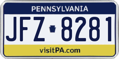 PA license plate JFZ8281