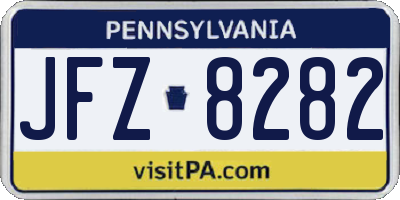 PA license plate JFZ8282