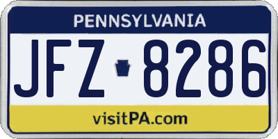 PA license plate JFZ8286