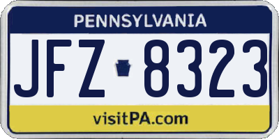 PA license plate JFZ8323