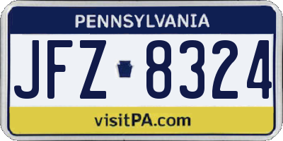 PA license plate JFZ8324