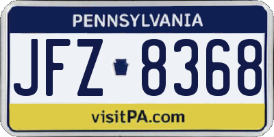 PA license plate JFZ8368