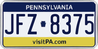 PA license plate JFZ8375