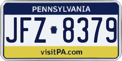 PA license plate JFZ8379