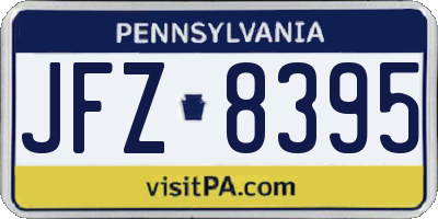 PA license plate JFZ8395