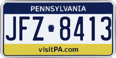 PA license plate JFZ8413