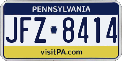 PA license plate JFZ8414