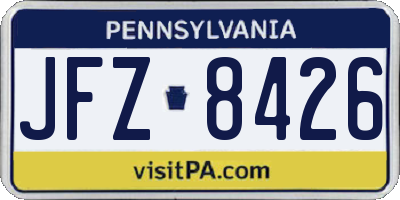 PA license plate JFZ8426