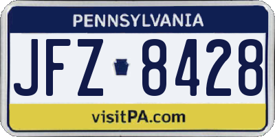 PA license plate JFZ8428