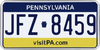 PA license plate JFZ8459