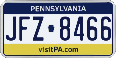 PA license plate JFZ8466