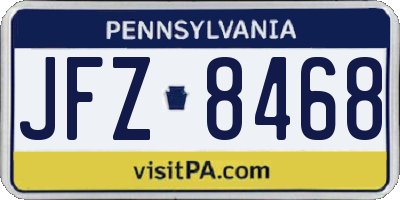 PA license plate JFZ8468